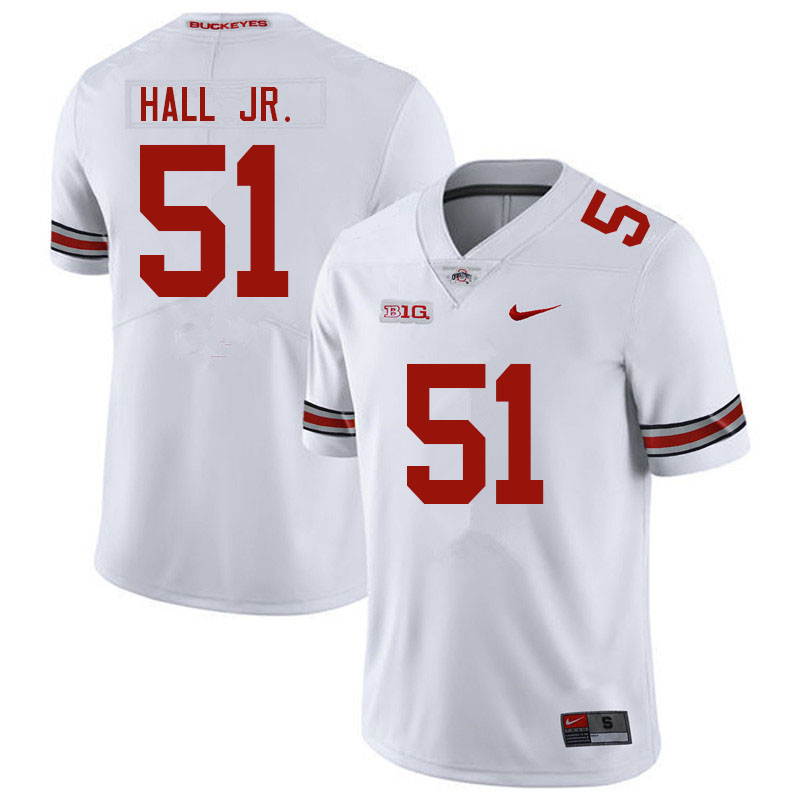 Men #51 Michael Hall Jr. Ohio State Buckeyes College Football Jerseys Sale-White